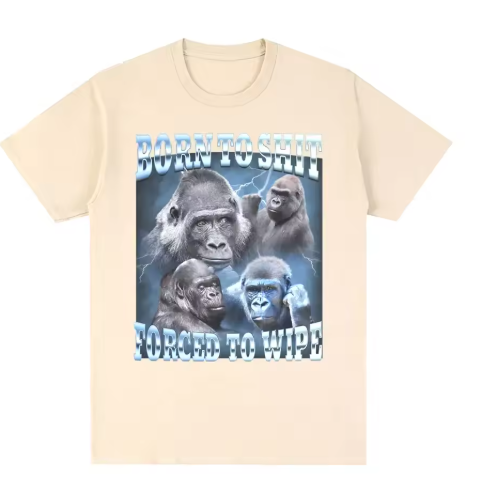 Born To Shit Forced To Wipe Gorilla Graphic Tee