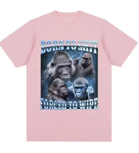 Born To Shit Forced To Wipe Gorilla Graphic Tee